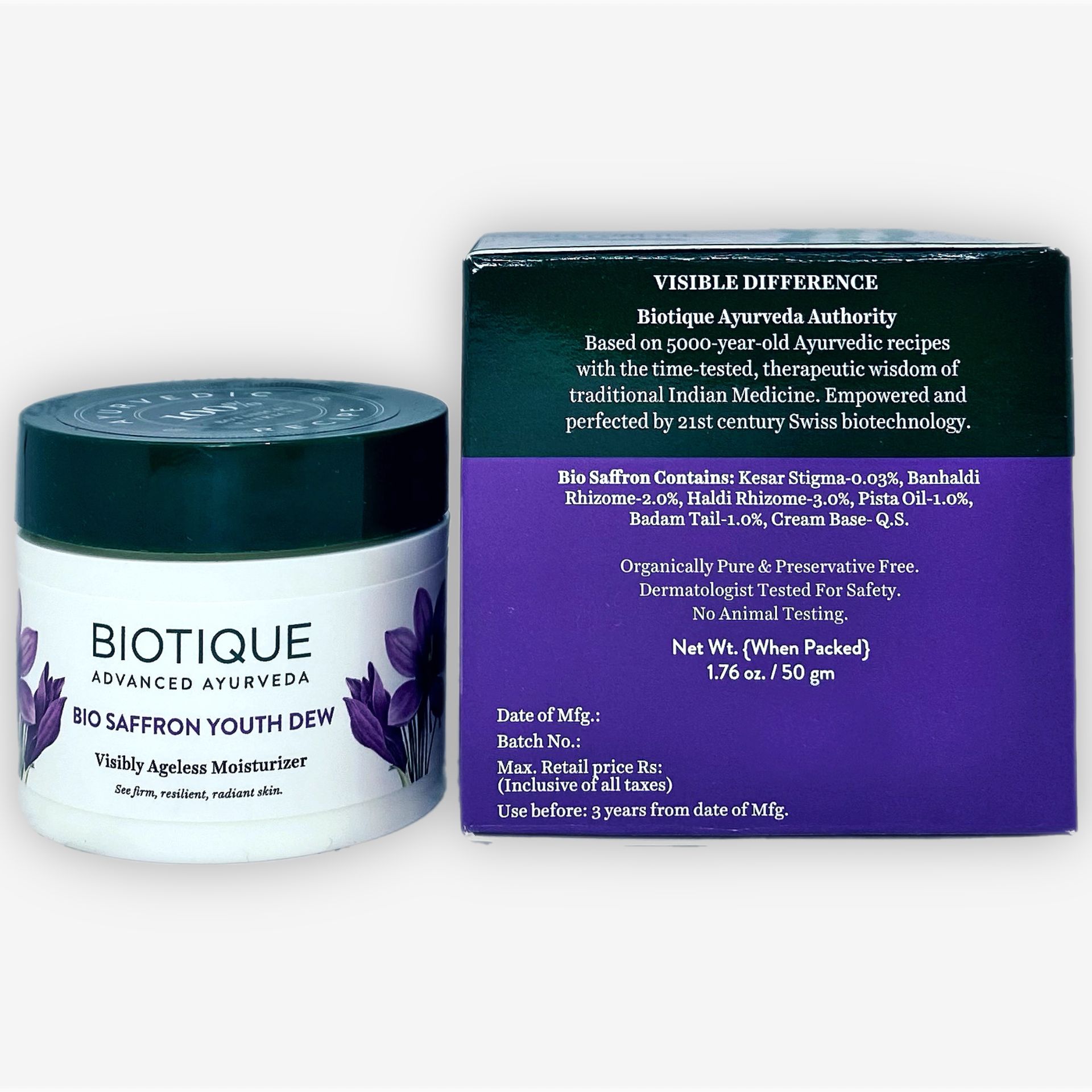 Bio Saffron Youth Dew Anti-Ageing Cream Biotique 50g Bio Saffron Youth Dew Anti-Ageing Cream Biotique 50g